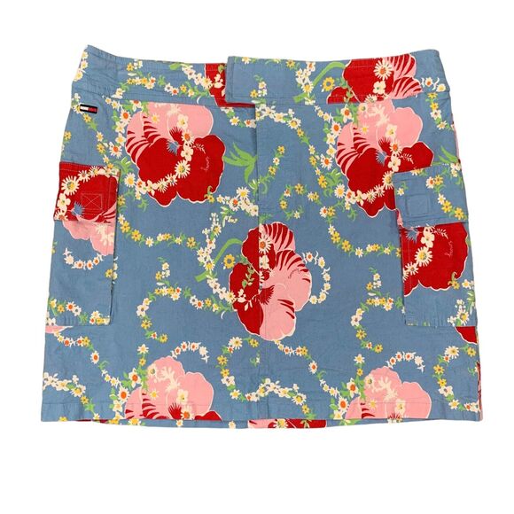 Tommy Hilfiger Dresses & Skirts - Tommy Jeans Skirt Junior 5 Floral Print Cargo Pockets Stretch Cotton Blend Zip